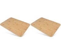 Fackelmann 37672 Planche à découper en bambou coins arrondis, planche a decouper, planche bois, planche à decouper cuisine, planche apéro, Bambou, 40 x 26 x 0,5 cm, Naturel (Lot de 2)