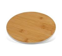 Fackelmann 37673 Planche à découper en bambou ronde, planche a decouper, planche bois, planche à decouper cuisine, planche apéro, Bambou, 24 x 24 x 0,5 cm, Naturel