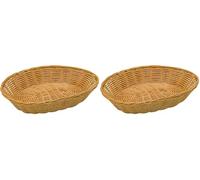 Fackelmann 38294 Corbeille Plastique/Polypropylène Marron 28 x 22 x 6 cm (Lot de 2)
