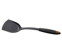 Fackelmann 40373 Pelle de chef multifonction en nylon, 32 x 10 cm, Soft Collection, idéale pour tourner les frites, hamburger, poisson, pain cake, (couleur : noir et orange) Quantité : 1 pièce
