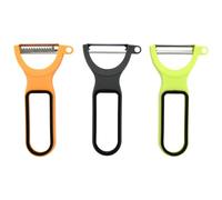 Fackelmann Rasoirs à légumes 41964 – inox/plastique 13 x 7 cm – Lot de 3 Orange/Gris/Vert