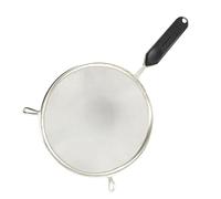 Fackelmann 42346 Passoire tamis, passoire, passoire avec manche, passoire de cuisine, tamis, tamis de cuisine, Acier étamé, Plastique, Noir, 18 cm