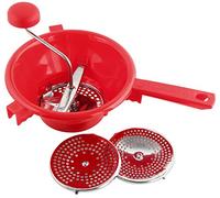 Fackelmann 42408 Moulin à purée avec 3 Paniers Plastique/INOX Rouge/Argent 32 x 20 cm