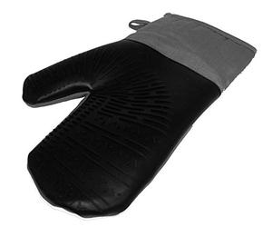 Fackelmann 42760 Gant de cuisine en silicone et tissu 28 cm avec passant pour suspension