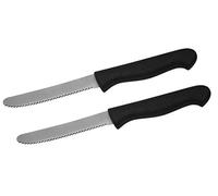 Fackelmann 43223 Set de 2 Couteaux à Petit-déjeuner Plastique/INOX Noir/Argent 20 cm