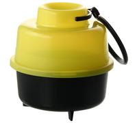 Fackelmann 44690 Piège à guêpes, piège à insectes, piège pour guêpes avec 3 autocollants motif guêpe, Plastique, Jaune, Noir, 12 x 12,5 cm