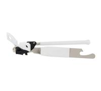 Fackelmann Ouvre-boîte 45524 2-en-1 manuel, décapsuleur et pince, chromé/plastique noir 16 x 4 cm