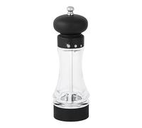 Fackelmann 46844 Diamant Moulin à sel/Poivre Acrylique/Céramique/INOX/ABS Noir/Transparent 19 cm