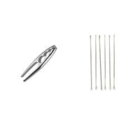 Fackelmann 48218 Casse Noix Premium, Casse-Noix, Casse Noix et crustacés, Acier Chromé, Argenté & 43776 Lot de 6 fourchettes à crustacés, 6 fourchettes à crustacés, curettes