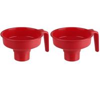 Fackelmann 48349 Entonnoir à confiture, entonnoir grande capacité, entonnoir, entonnoir pour bocaux, Plastique, Rouge, 13,7 x 6 cm (Lot de 2)