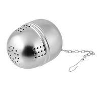 Fackelmann 49128 Boule à thé ovale, boule à thé, infuseur à thé ovale, infuseur de tisane, Acier inoxydable, Argenté, 4,5 x 5 cm