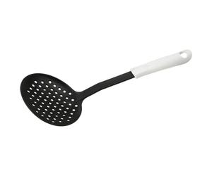 Fackelmann 49229 Écumoire, Écumoire passoire, Ustensile de Cuisine, Polypropylène, Nylon, Blanc, Noir, 34 cm x 11,3 cm x 5,8 cm