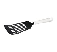Fackelmann 49235 Spatule de Cuisine ajourée, Spatule de Cuisine, Spatule à crêpes, Ustensile de Cuisine, Polypropylène, Nylon, Blanc, Noir, 32 cm x 8 cm x 2 cm