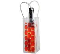 Fackelmann Sac rafraîchissant pour bouteilles 49397 – PVC gel 37 x 10,5 x 1 cm Rouge/Bleu/Transparent