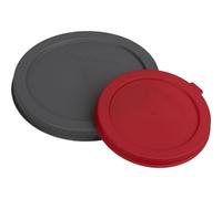 Fackelmann 49463 Lot de 2 couvercles en Plastique, couvercles pour boîtes de Conserve, Couvercle bocaux, Plastique, Rouge, Gris, 10 cm