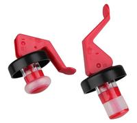 Fackelmann 49569 Lot de 2 bouchons à levier, bouchon à levier, bouchon réutilisable pour bouteille, Plastique, Rouge, 8 cm