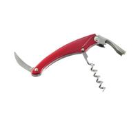 Fackelmann 49731 Tire-bouchon limonadier, tire-bouchon, tire-bouchon rouge, décapsuleur, ABS, Acier inoxydable, Rouge métallisé, 11 cm