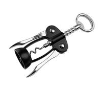 Fackelmann 49761 Tire-bouchon à levier, Ouvre-bouteille de vin à levier, Décapsuleur, Noir mat, Plastique, Acier, 16,5x5,6cm