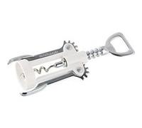 Fackelmann 49786 Tire-bouchon à levier blanc, tire-bouchon blanc, tire-bouchon à levier, décapsuleur, Acier chromé, ABS, Blanc, 16,5 cm