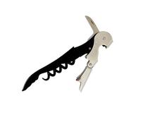 Fackelmann 49808 Tire-bouchon limonadier professionnel, tire-bouchon de serveur, dégustation du vin, décapsuleur, Fer, Noir, Gris, 12,5 x 2,5 x 1cm