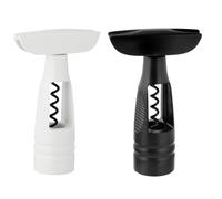 Fackelmann 49812 Tire-bouchon vis sans fin, tire-bouchon, tire-bouchon coloré, ABS, Acier trempé, Blanc, Noir, 15 x 4 cm