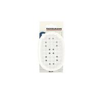 Fackelmann 521471 Porte savon plastique, porte savon douche, porte savon cuisine, support savon, Plastique, Blanc, Transparent, Bleu, Gris, 12,7 x 9 cm