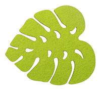 Fackelmann 52340 Tropical Dessous-de-Bouteille Feutre Vert 9,6 x 10,6 cm Lot de 4