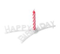 Fackelmann 52510 Lot De 8 Bougies En Spirale Avec 1 Support "Happy Birthday", Bougies D'anniversaire, Bougies Avec Support Gâteau, Multicolore, Cire, Plastique, 8x0,8cm