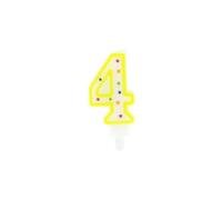 Fackelmann 52580 Bougie 4 ans, bougie anniversaire, bougie chiffre 4, bougie gâteau, Cire, Plastique, 8,8 x 4,3 cm, Blanc, Bleu
