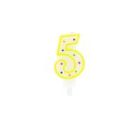 Fackelmann 52581 Bougie chiffre 5, bougie anniversaire, bougie gâteau, bougie 5 ans, Paraffine, 9 x 4,5 cm