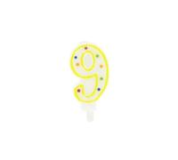 Bougie anniversaire chiffre 9 Fackelmann Rio Party Bleu,Blanc G