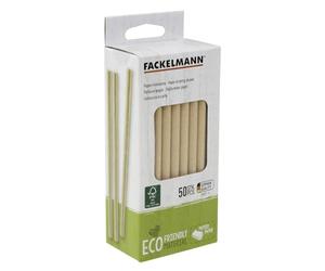 Fackelmann 54837 Petites pailles brunes en papier x50, 50 petites pailles en carton, Papier FSC, 15x0,8cm