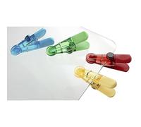 Fackelmann 59903 Lot de 4 Pinces à Sachet aimantées, Pince magnétique, Pince Sachet hermétique, Pince, Métal, Plastique, Aimant, Vert, Bleu, Rouge, Jaune, 8,5 x 4,5 x 2 cm