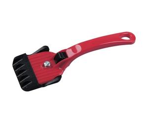 Fackelmann 60146 Racloir pour plaques vitrocéramiques et induction, racloir plancha, grattoir nettoyage, Plastique, Acier inoxydable, Rouge, 17,8 x 2 x 6,4 cm