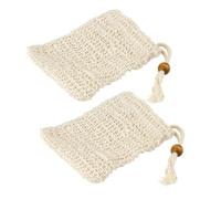 Fackelmann Pochettes à savon 61142 - Lot de 2 en sisal 12x10 cm naturel