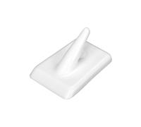 Fackelmann 61203 Lot de 4 Crochets muraux adhésifs, Crochet Mural, Crochet adhésif, Crochet pour torchon de Cuisine, Plastique, Blanc, 3,5 x 2,6 cm
