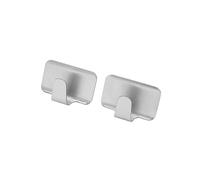 Fackelmann Crochet mural adhésif 61281 – Acier inoxydable 4×2,4×1,7 cm – Gris, Lot de 2