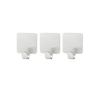 Lot de 3 crochets adhésifs carrés en acier inoxydable Fackelmann Tecno Gris