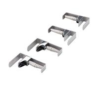 Fackelmann 61503 Lot De 4 Pinces À Nappe, Pinces-Nappe Extérieur Inoxydable, Fixe-Nappe Professionnelle À Ressort, Clips À Nappe, Acier Inoxydable, Argent, 17 X 2 X 11.6 Cm