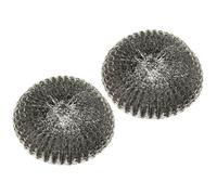 Fackelmann 63862 Lot de 2 recharges d'éponges en inox pour brosse métallique, recharge de brosse nettoyante, éponge inox, grattoir inox, Acier inoxydable, 10,5 cm