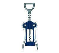 Fackelmann 670488 Tire bouchon, tire-bouchon décapsuleur, décapsuleur, Plastique, Acier inoxydable, Bleu, 16,5 x 6,4 x 3,4 cm