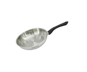 Fackelmann 681852 Poêle 24 cm en inox, Poêle tous feux, induction,sans PFAS, Acier inoxydable 18-8, Gris, 24 x 5,5 cm