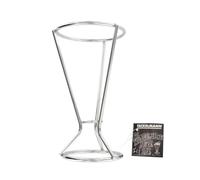 Fackelmann 687139 Support de Cornet de Frites, Support pour Cornet à Frites, Chromé, Argenté, 16 x 9 cm