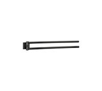 Fackelmann 86728 Porte-Serviette Salle de Bain, Accessoires de Salle de Bain, Support Double Serviette, Porte Serviette Murale, Barres Porte-Serviettes, Zinc, Noir, 47 x 6,5 x 5 cm