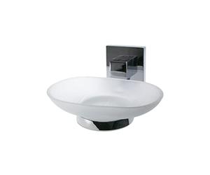 Fackelmann 86748 Porte Savon, Porte Savon Salle de Bain, Porte Savon Douche, Accessoire de Salle de Bain, Zinc, chromé, 13 cm, Gris