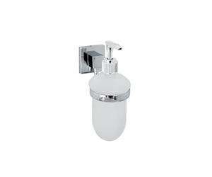 Fackelmann 86755 Distributeur de Savon Porte Savon Cuisine Distributeur Savon Distributeur Savon Liquide, Zinc, Gris, Chrome, 7 x 17 x 11 cm