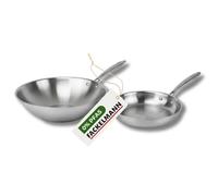 Fackelmann 9239650B Poêle de cuisson 24/28 cm Inox sans PFAS tous feux dont induction compatible four et lave-vaisselle Garantie 5 ans