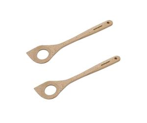 Fackelmann 9314750 Lot 2 Cuillères à risotto, cuillère en bois, cuillère de cuisine, cuillere bois, ustensile bois, ustensile de cuisine, Bois FSC, 30 x 6,2 cm