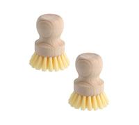 Fackelmann 9315150 Lot de brosses à Vaisselle en Bois, Brosse Ronde, Bois certifié FSC, 8x6cm