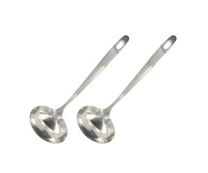 Fackelmann 9317650 lot de louches de cuisine inox 28 cm, louche, louche de cuisine, louche inox, ustensile de cuisine, Acier inoxydable, Argent, 28 cm